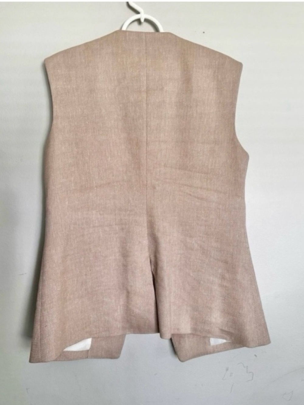 NWOT Veronica Beard Tamara Linen Blend Vest  Sandalwood Melange Size 10/ Large - Picture 10 of 13